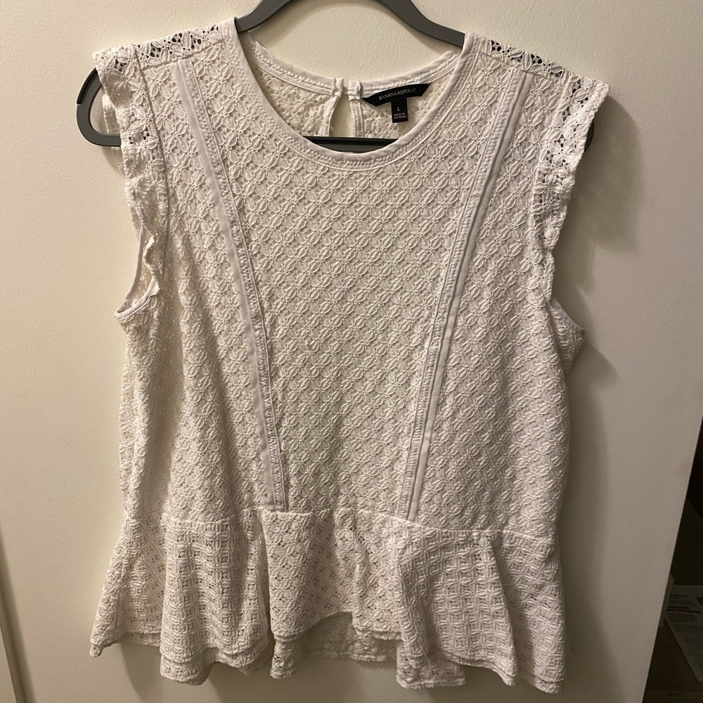 Banana Republic eyelet peplum top